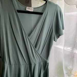 Sea foam muted green babydoll blouse